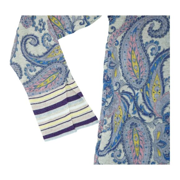 LOFT Women's Italian Yarn Purple Sweater Paisley Pattern Size XL ~ Lightweight - Picture 5 of 5